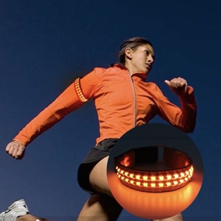 Genopladeligt armbånd med lys til løbere - Rød